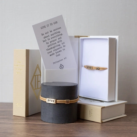 Sentiment Cord Bracelet-Pray, Philippians 4:6