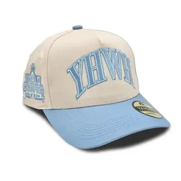 Yhwh’ Structured Snapback - Cream/Baby Blue