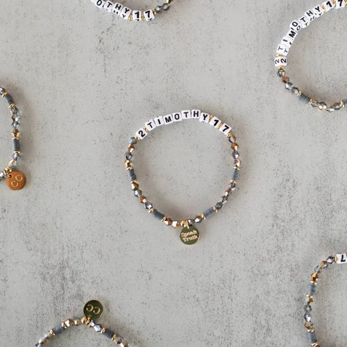 2 Timothy 1:7 - Bible Verse Beaded Word Bracelet