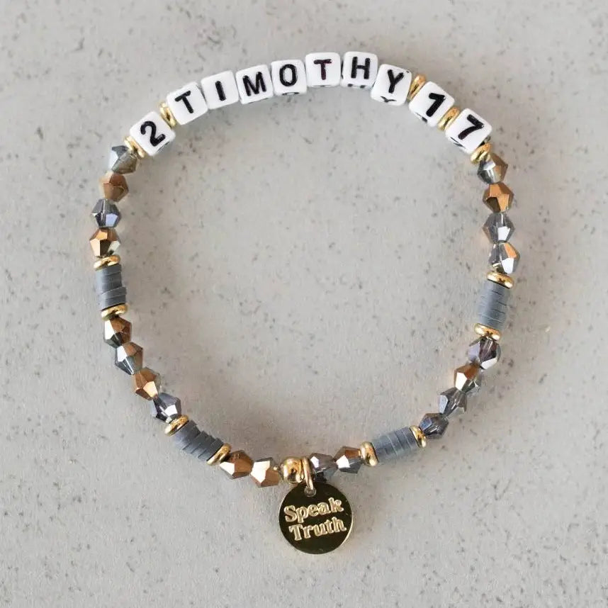 2 Timothy 1:7 - Bible Verse Beaded Word Bracelet