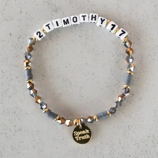 2 Timothy 1:7 - Bible Verse Beaded Word Bracelet