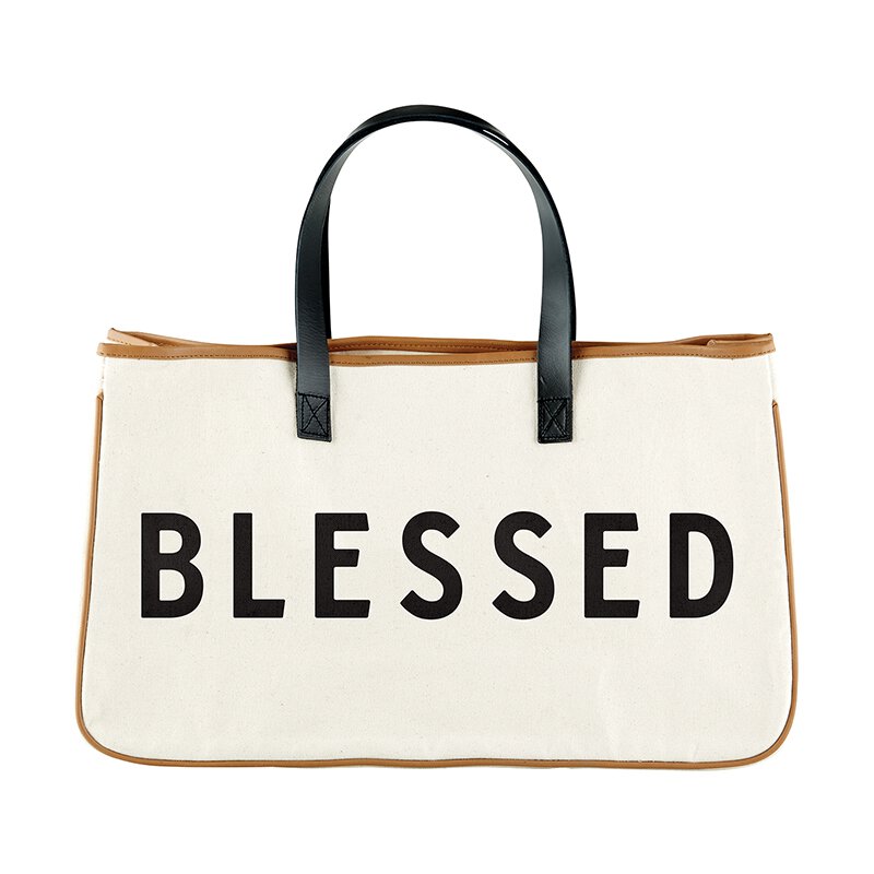 Large Canvas Tote Bag - Blessed
