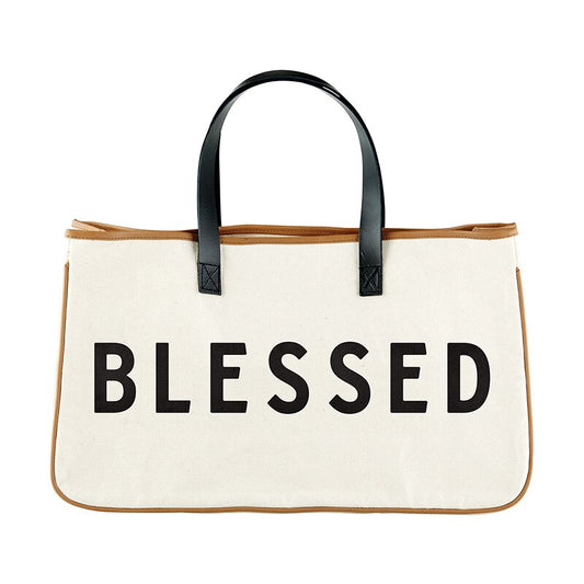 Large Canvas Tote Bag - Blessed