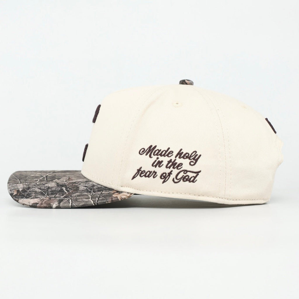 Consecrated Premium Snapback - Cream/Malta Woodland Camo