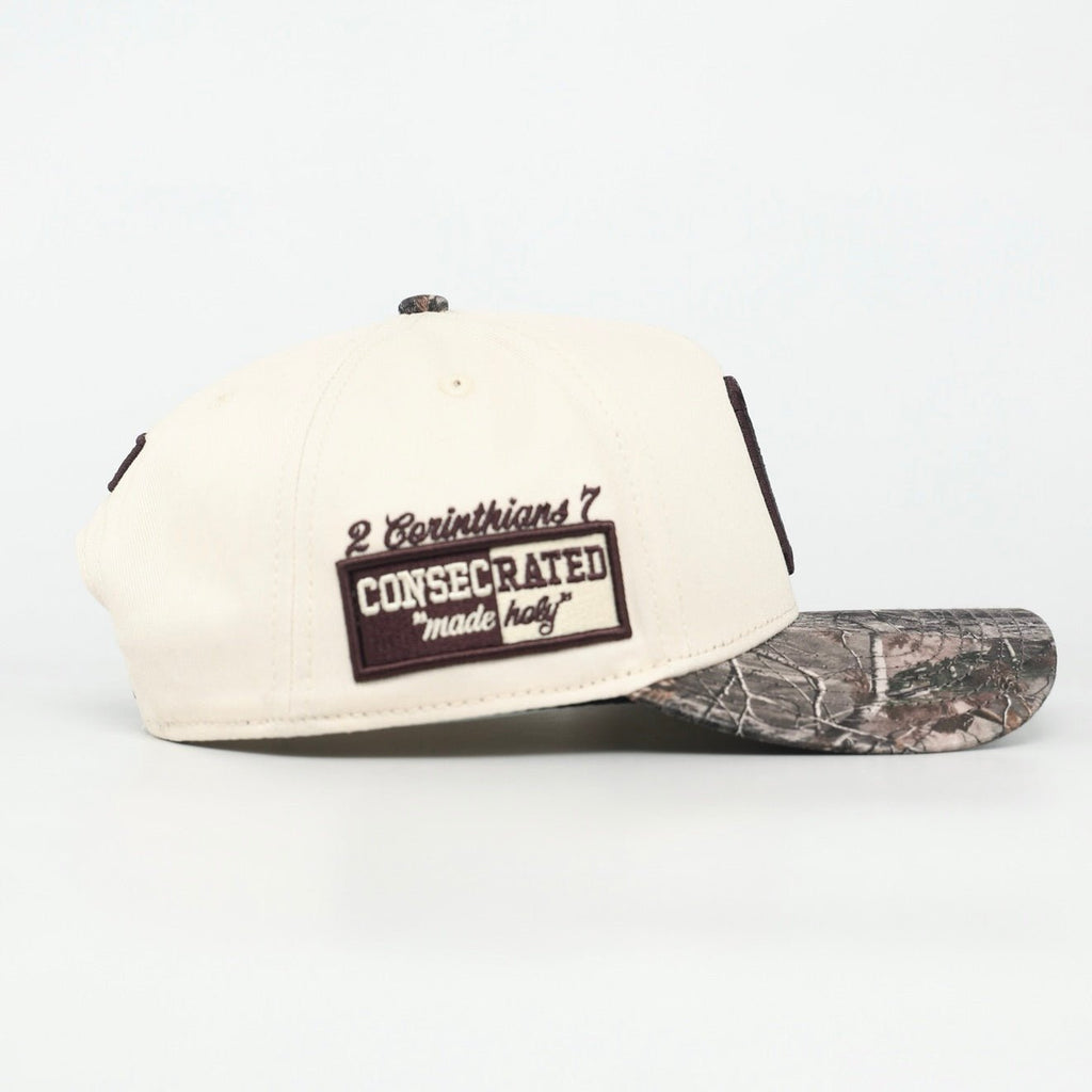 Consecrated Premium Snapback - Cream/Malta Woodland Camo