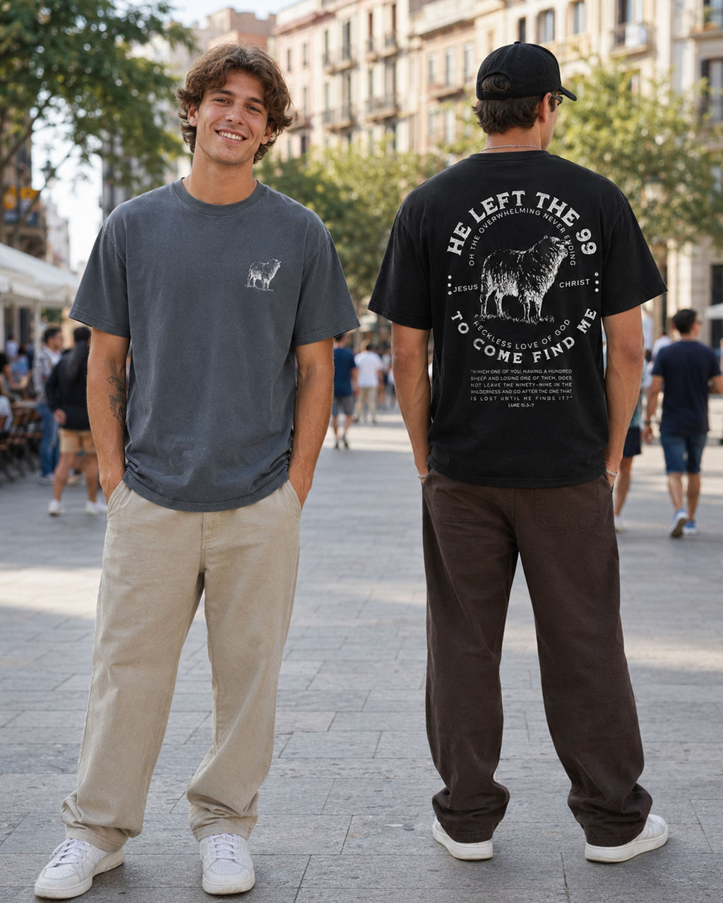 Men's Heavy Tee Oversized He left the 99