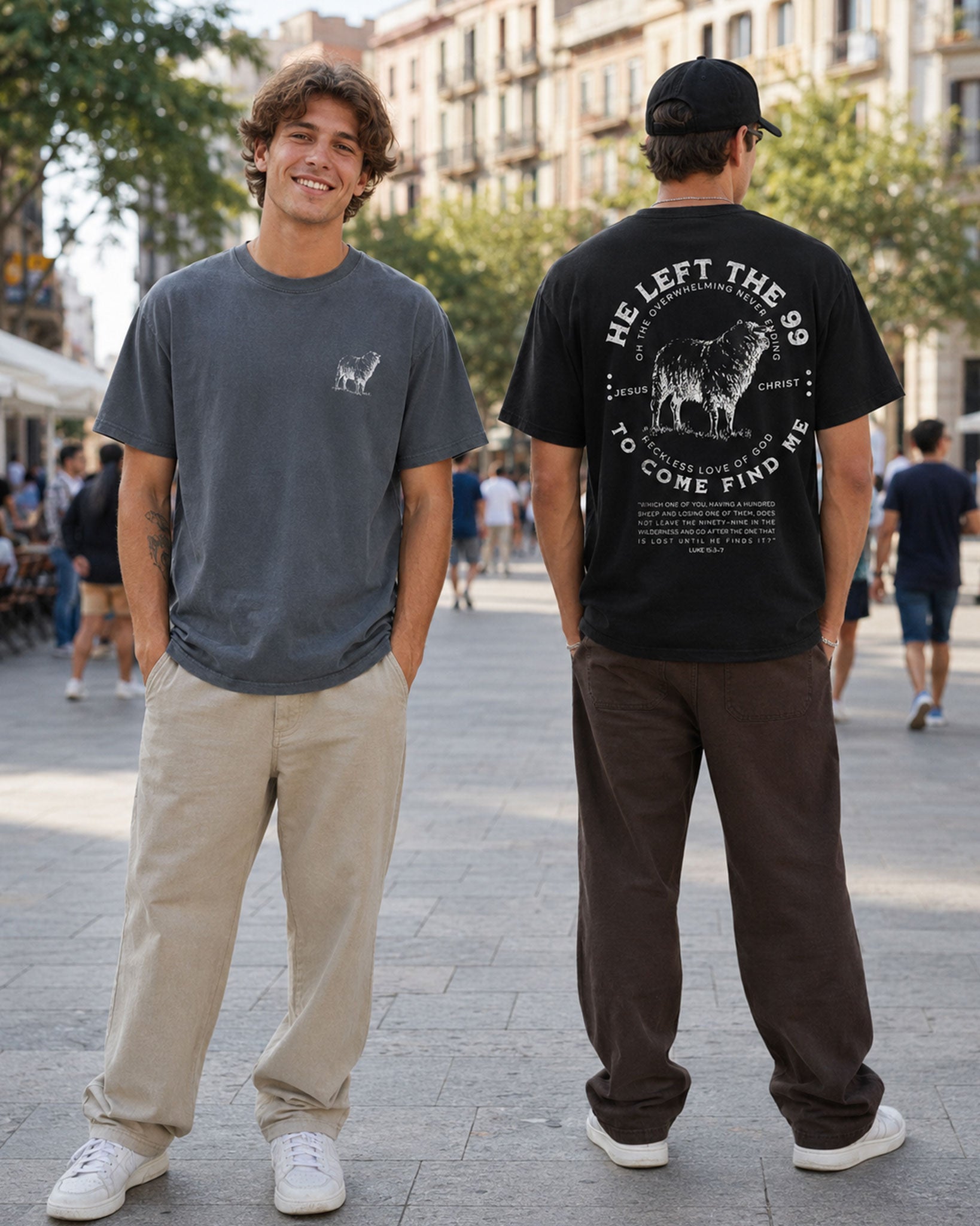 Men's Heavy Tee Oversized He left the 99