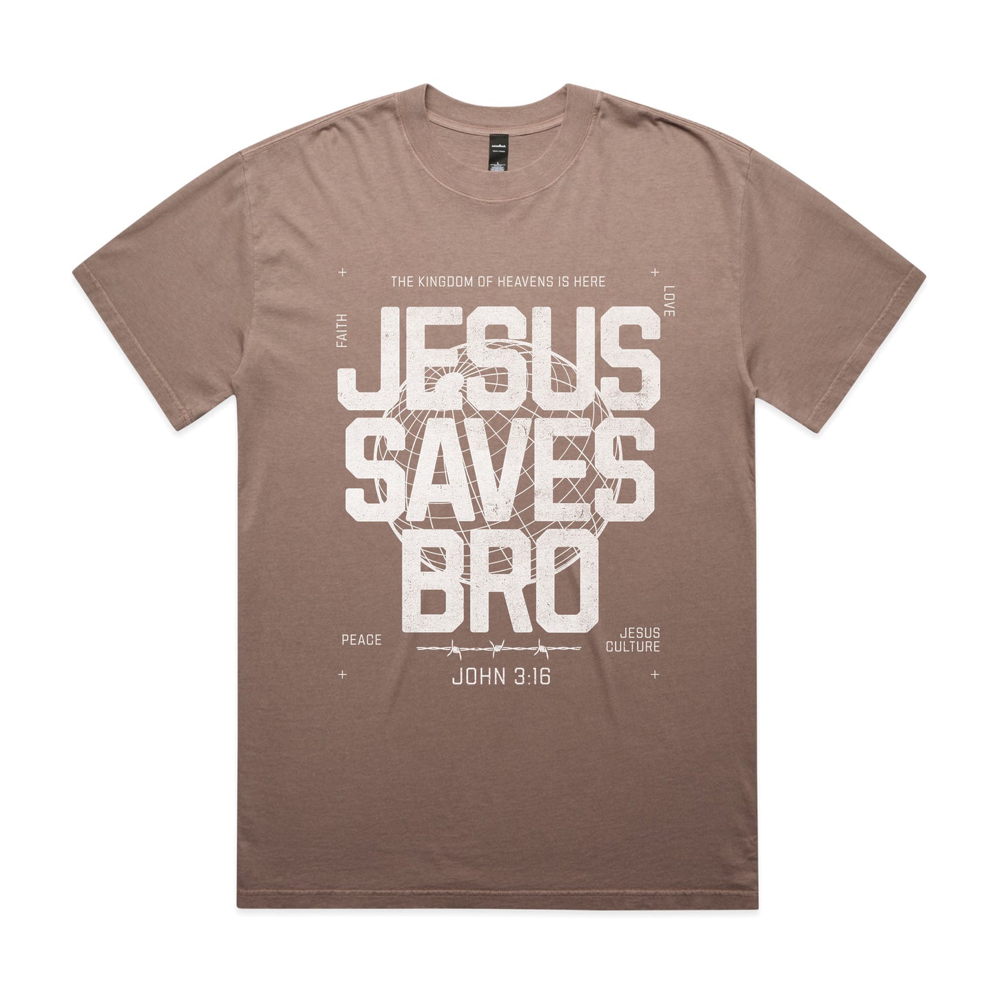 Men's Heavy Faded Tee Oversized Jesus Saves Bro