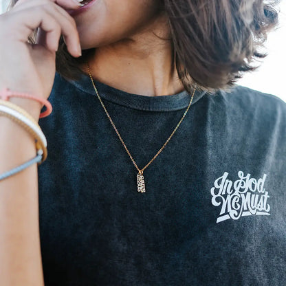 'jesus Saves' Gold Necklace
