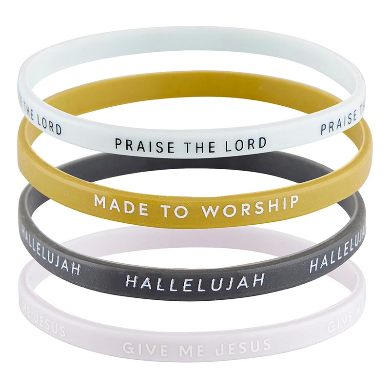 Silicone Bracelet - Made To Worship - 4pc
