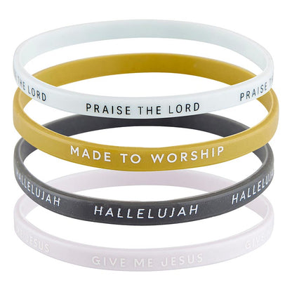 Silicone Bracelet - Made To Worship - 4pc