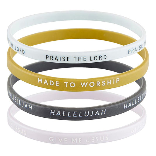 Silicone Bracelet - Made To Worship - 4pc