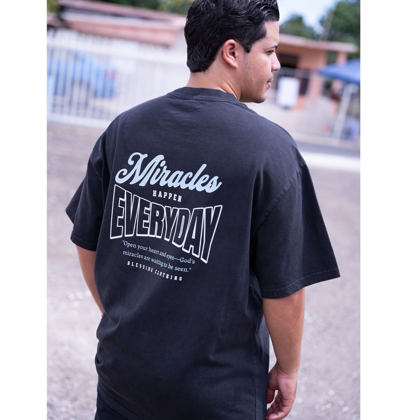 Men's Heavy Faded Miracles Happens Everyday