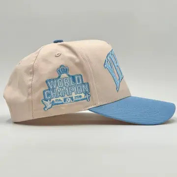 Yhwh’ Structured Snapback - Cream/Baby Blue