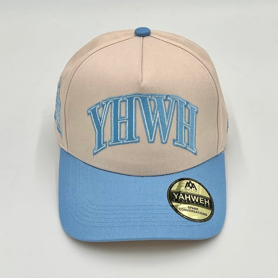 Yhwh’ Structured Snapback - Cream/Baby Blue